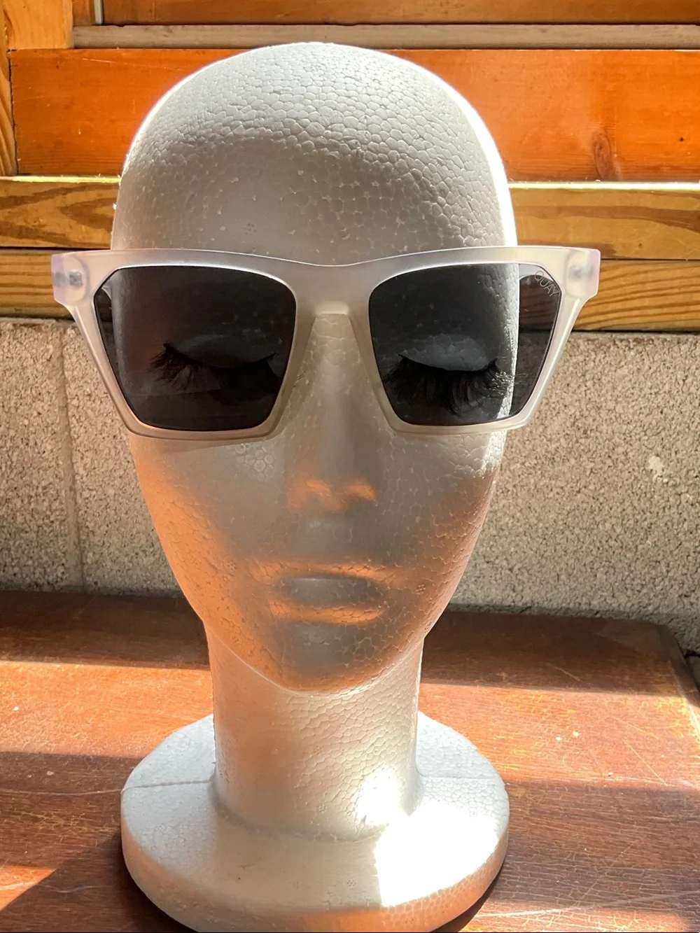 Quay Australia Alright Clear Frame Dark Gray Lens Sunglasses